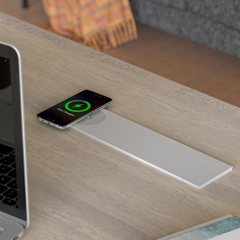 ΤΕΤΡΑΓΩΝΟ ΠΟΛΥΜΠΡΙΖΟ ΓΡΑΦΕΙΟΥ / WIRELESS CHARGER / ΛΕΥΚΟ ΜΑΤ ΤΑΠΕΣ ΚΑΛΩΔΙΩΝ - ΠΟΛΥΜΠΡΙΖΑ