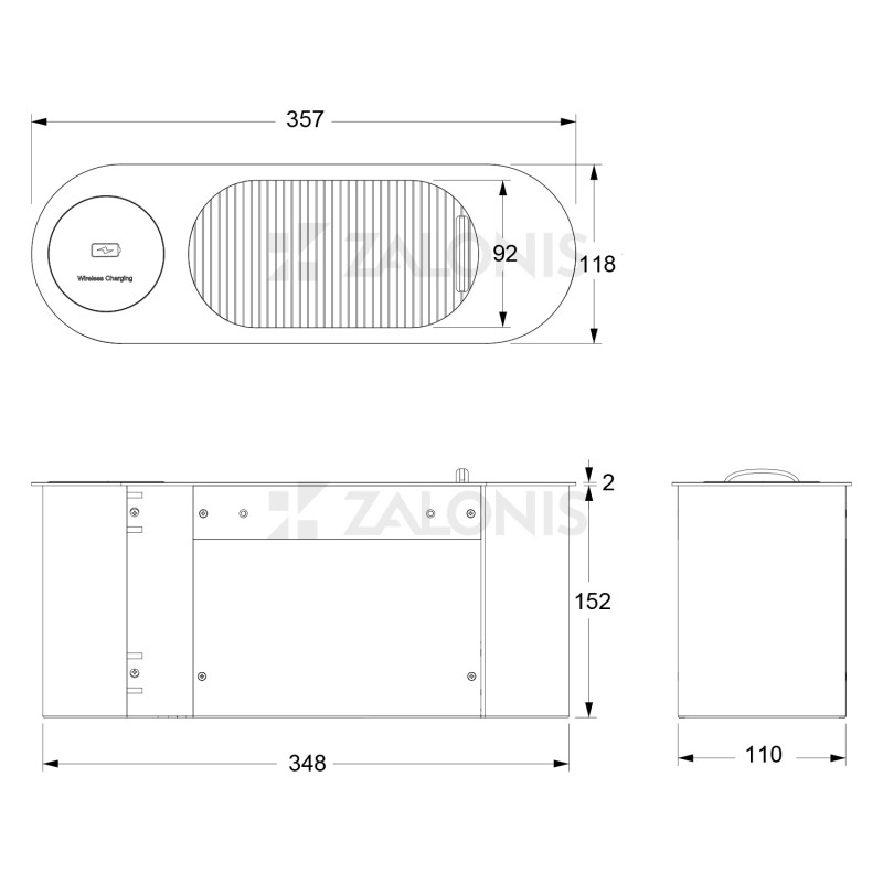 ΣΥΡΤΑΡΩΤΟ ΠΟΛΥΜΠΡΙΖΟ ΓΡΑΦΕΙΟΥ / WIRELESS CHARGER / ΓΚΡΙ ΜΑΤ ΤΑΠΕΣ ΚΑΛΩΔΙΩΝ - ΠΟΛΥΜΠΡΙΖΑ