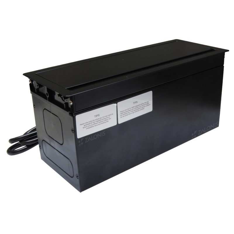 POWERBOX-ΤΕΤΡΑΓΩΝΟ ΠΟΛΥΜΠΡΙΖΟ ΓΡΑΦΕΙΟΥ ΜΕ ΚΑΠΑΚΙ / 4 USB / ΜΑΥΡΟ ΜΑΤ