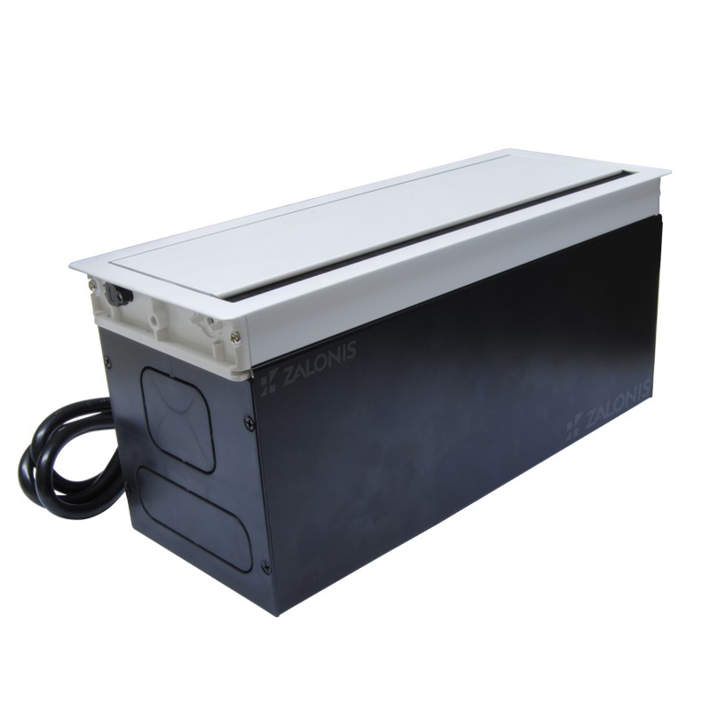 POWERBOX-ΤΕΤΡΑΓΩΝΟ ΠΟΛΥΜΠΡΙΖΟ ΓΡΑΦΕΙΟΥ ΜΕ ΚΑΠΑΚΙ / 4 USB / ΛΕΥΚΟ ΜΑΤ