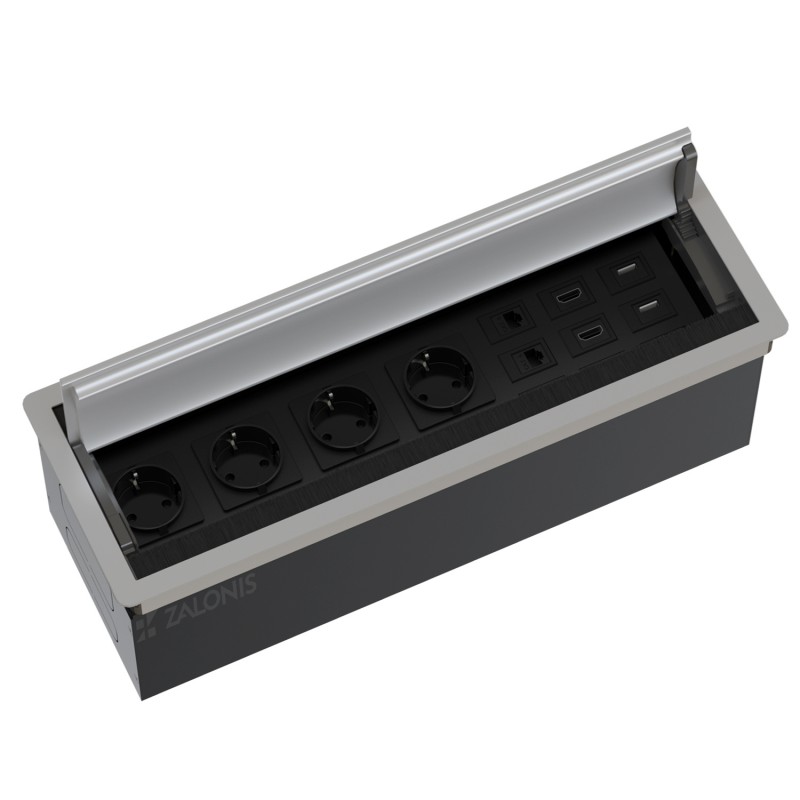 POWERBOX-ΠΟΛΥΜΠΡΙΖΟ ΣΥΝΕΔΡΙΑΣΕΩΝ ΜΕ ΔΙΠΛΟ ΚΑΠΑΚΙ m.175 / ΑΛΟΥΜΙΝΙΟ ΜΑΤ ΤΑΠΕΣ ΚΑΛΩΔΙΩΝ - ΠΟΛΥΜΠΡΙΖΑ
