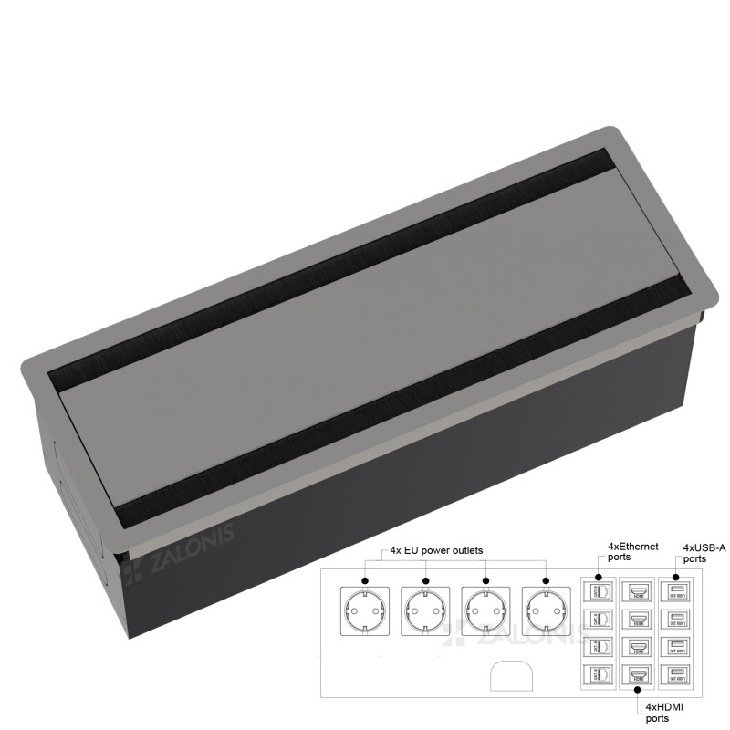 POWERBOX-ΠΟΛΥΜΠΡΙΖΟ ΣΥΝΕΔΡΙΑΣΕΩΝ ΜΕ ΔΙΠΛΟ ΚΑΠΑΚΙ m.175 / ΑΛΟΥΜΙΝΙΟ ΜΑΤ ΤΑΠΕΣ ΚΑΛΩΔΙΩΝ - ΠΟΛΥΜΠΡΙΖΑ