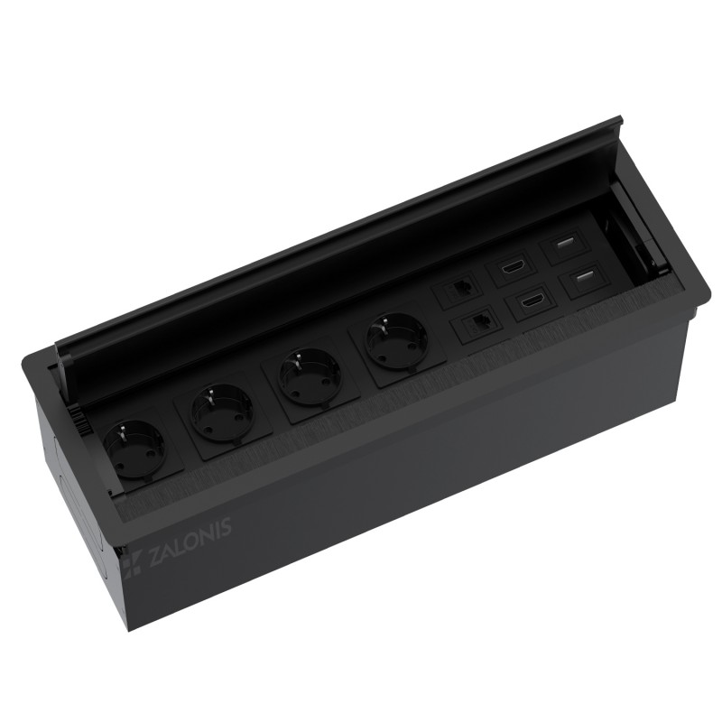 POWERBOX-ΠΟΛΥΜΠΡΙΖΟ ΣΥΝΕΔΡΙΑΣΕΩΝ ΜΕ ΔΙΠΛΟ ΚΑΠΑΚΙ m.175 / ΜΑΥΡΟ ΜΑΤ ΤΑΠΕΣ ΚΑΛΩΔΙΩΝ - ΠΟΛΥΜΠΡΙΖΑ