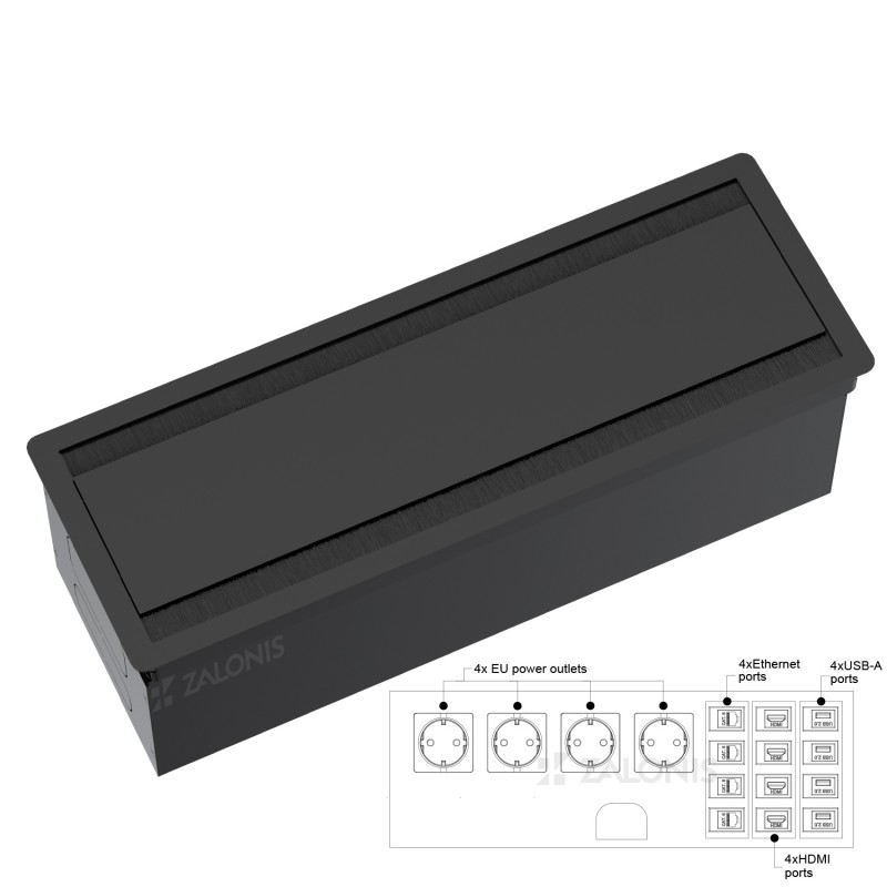 POWERBOX-ΠΟΛΥΜΠΡΙΖΟ ΣΥΝΕΔΡΙΑΣΕΩΝ ΜΕ ΔΙΠΛΟ ΚΑΠΑΚΙ m.175 / ΜΑΥΡΟ ΜΑΤ ΤΑΠΕΣ ΚΑΛΩΔΙΩΝ - ΠΟΛΥΜΠΡΙΖΑ