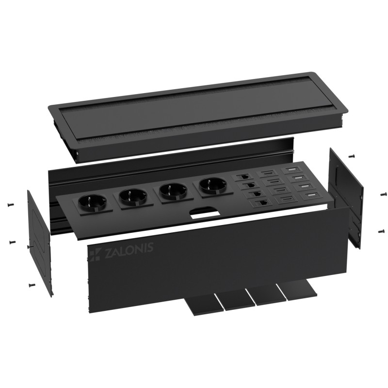 POWERBOX-ΠΟΛΥΜΠΡΙΖΟ ΣΥΝΕΔΡΙΑΣΕΩΝ ΜΕ ΔΙΠΛΟ ΚΑΠΑΚΙ m.175 / ΜΑΥΡΟ ΜΑΤ ΤΑΠΕΣ ΚΑΛΩΔΙΩΝ - ΠΟΛΥΜΠΡΙΖΑ