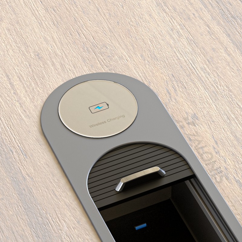 ΣΥΡΤΑΡΩΤΟ ΠΟΛΥΜΠΡΙΖΟ ΓΡΑΦΕΙΟΥ ΜΕΓΑΛΟ / WIRELESS CHARGER / ΓΚΡΙ ΜΑΤ
