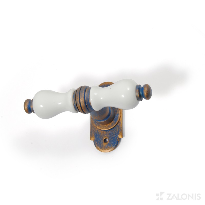 WINDOW HANDLE  WITH WHITE PORCELAIN / BLUE ANTIQUE WINDOW HANDLES