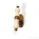WINDOW HANDLE  WITH IVORY CRACKLE PORCELAIN / BROWN ANTIQUE WINDOW HANDLES