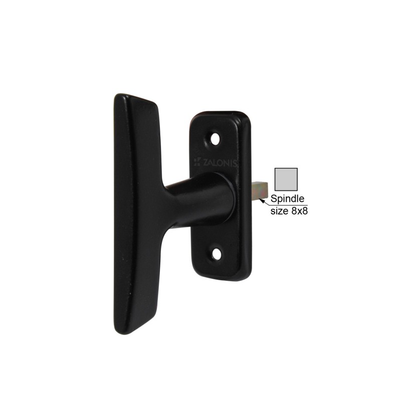 WINDOW HANDLE 110 / SPINDLE 8x8 / BLACK WINDOW HANDLES