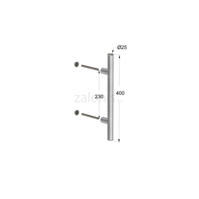 INOX PULL HANDLE FOR DOOR / MAT INOX / L400 - C230