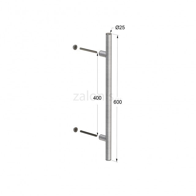 INOX PULL HANDLE FOR DOOR / MAT INOX / L600 - C400