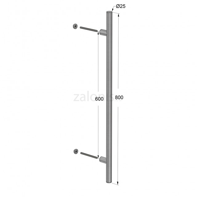 INOX PULL HANDLE FOR DOOR / MAT INOX / L800 - C600