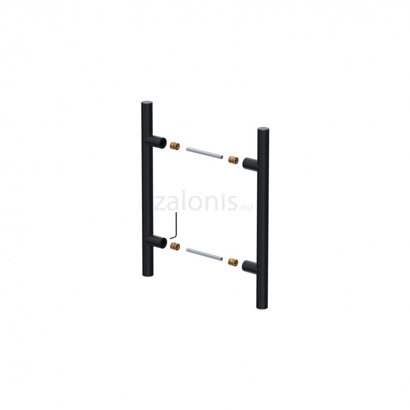 INOX PULL HANDLE FOR DOOR / MAT BLACK / L400 - C230