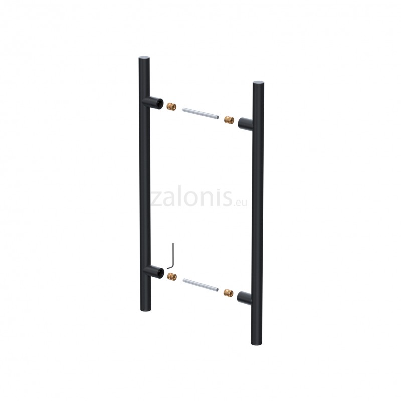 INOX PULL HANDLE FOR DOOR / MAT BLACK / L600 - C400