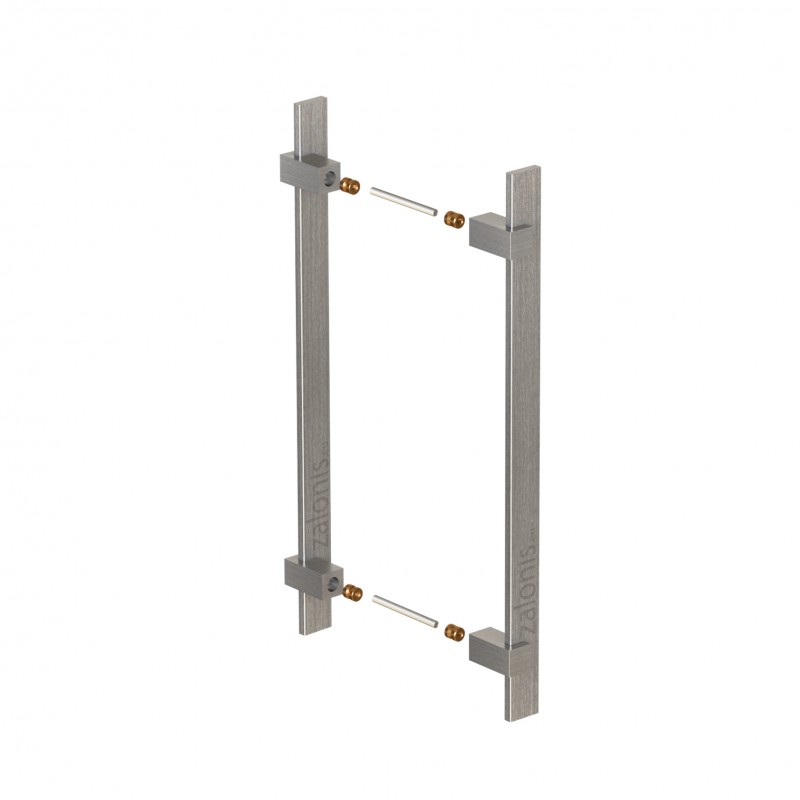 SQUARE INOX PULL HANDLE FOR DOOR / MAT INOX 304 / L600