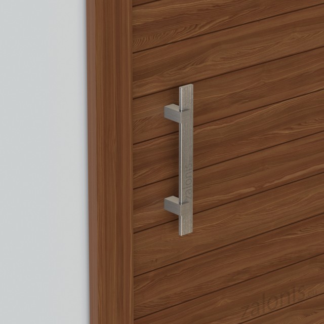 SQUARE INOX PULL HANDLE FOR DOOR / MAT INOX 304 / L400