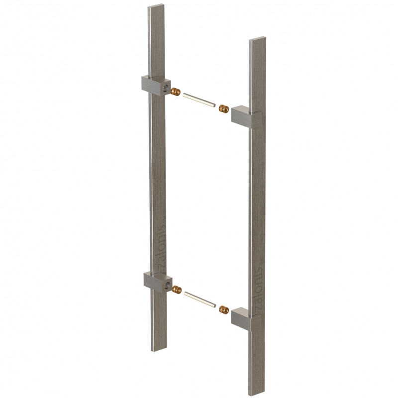 SQUARE INOX PULL HANDLE FOR DOOR / MAT INOX 304 / L800