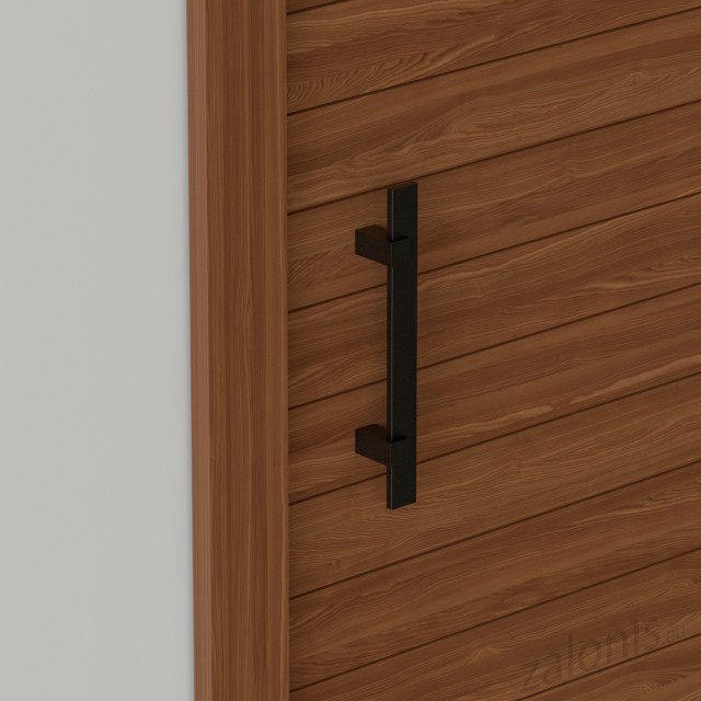 SQUARE INOX PULL HANDLE FOR DOOR / MAT BLACK / L400