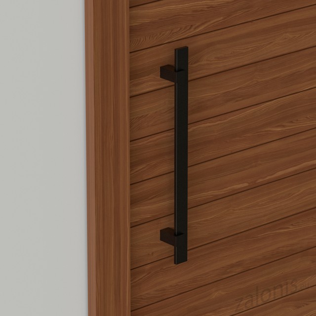 SQUARE INOX PULL HANDLE FOR DOOR / MAT BLACK / L600