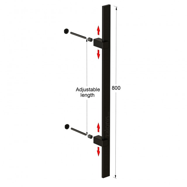 SQUARE INOX PULL HANDLE FOR DOOR / MAT BLACK / L800