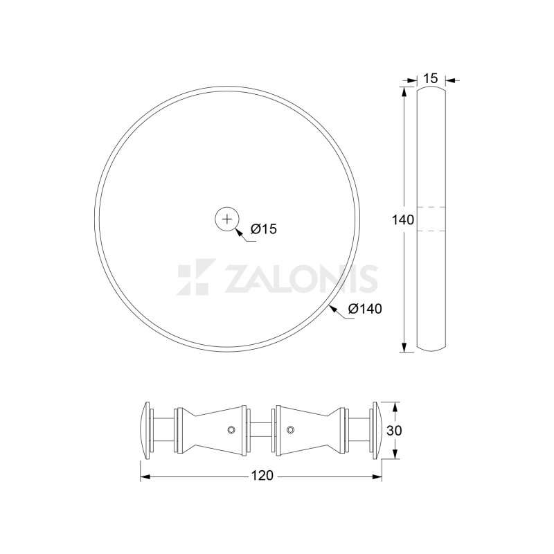 ROUND GLASS DOOR KNOB FOR GLASS DOOR / CHROME KNOBS FOR DOOR