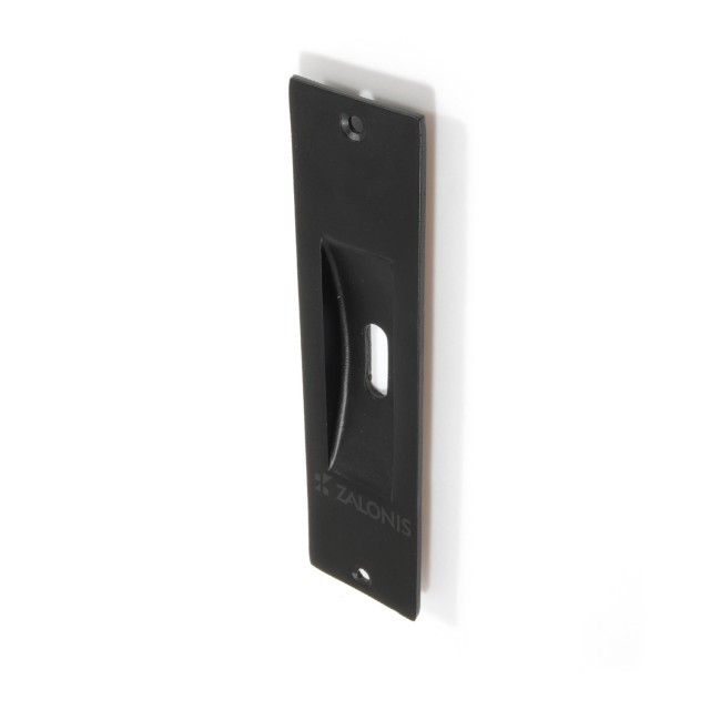 SQUARE PULL FOR SLIDING DOOR WITH HOLE / MAT BLACK