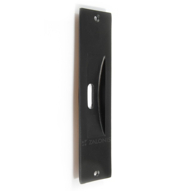 SQUARE PULL FOR SLIDING DOOR WITH HOLE / MAT BLACK