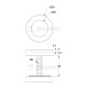ROSETTE FLUSH PULL HANDLE D.5x1.1 cm / MATT INOX