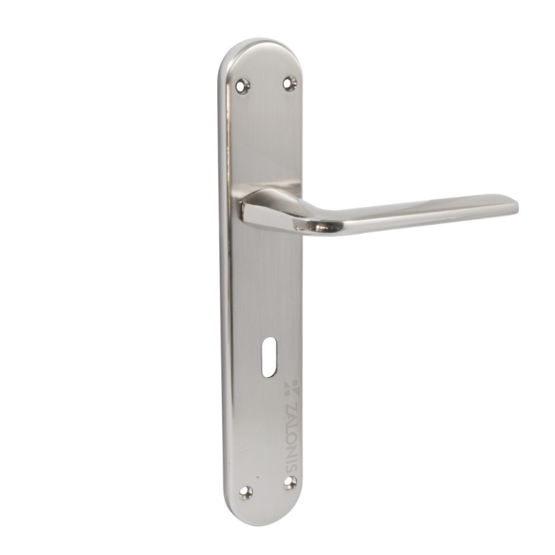 NADIA DOOR HANDLE PLATE / MATT NICKEL DOOR HANDLES