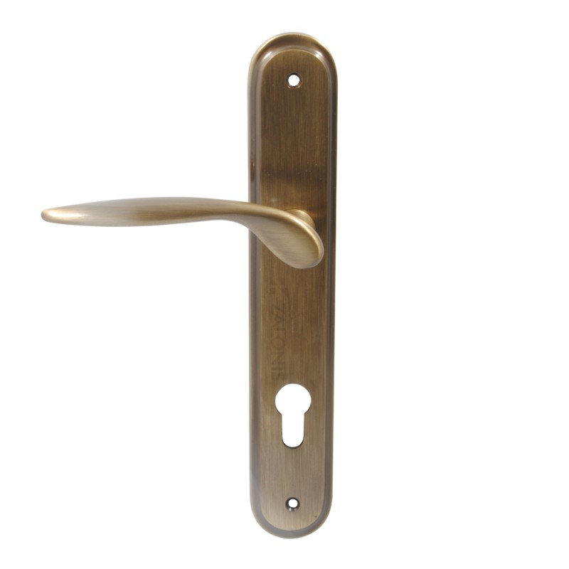 ENTRANCE HANDLE SPIRIT PLATE ROUND / ANTIQUE / LEFT ENTRANCE DOOR HANDLES