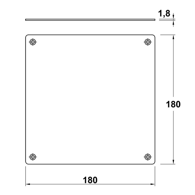 STAINLESS STEEL DOOR HANDLE COVER PLATE / 18x18cm