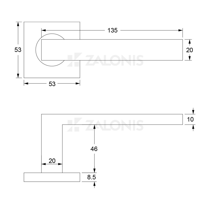 INOX ROSETTE SQUARE / MATT INOX