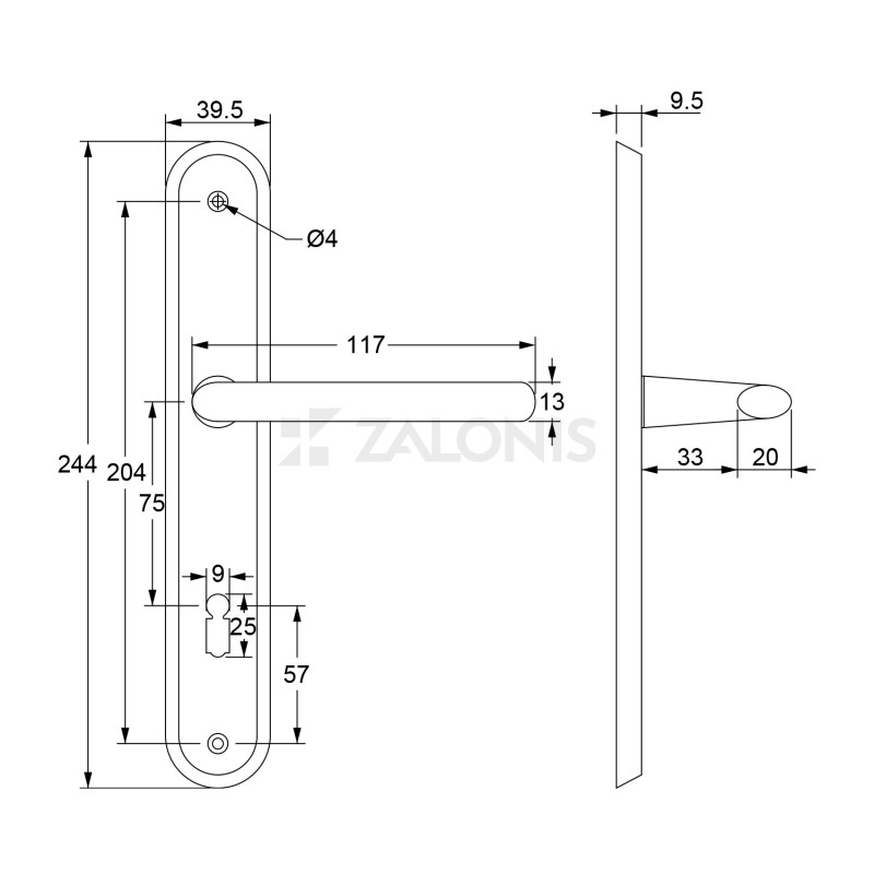 MIZAR PLATE ROUND / MATT NICKEL DOOR HANDLES