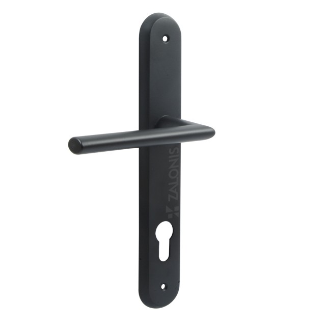 ENTRANCE HANDLE MIZAR PLATE ROUND / MATT BLACK / LEFT