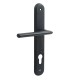 ENTRANCE HANDLE MIZAR PLATE ROUND / MATT BLACK / LEFT