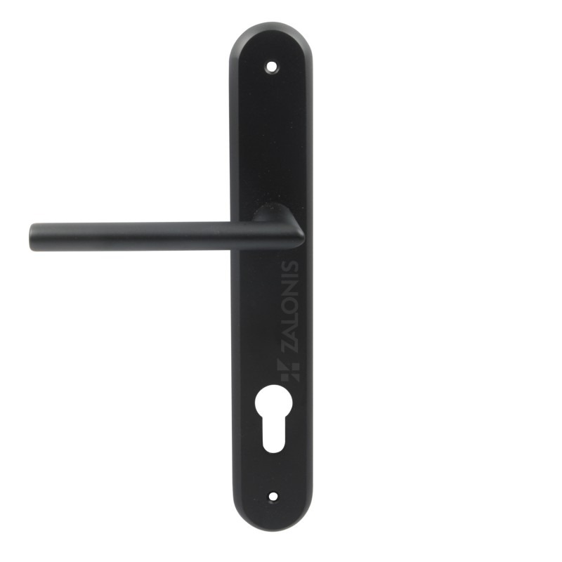 ENTRANCE HANDLE MIZAR PLATE ROUND / MATT BLACK / LEFT