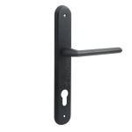 ENTRANCE HANDLE MIZAR PLATE ROUND / MATT BLACK / RIGHT