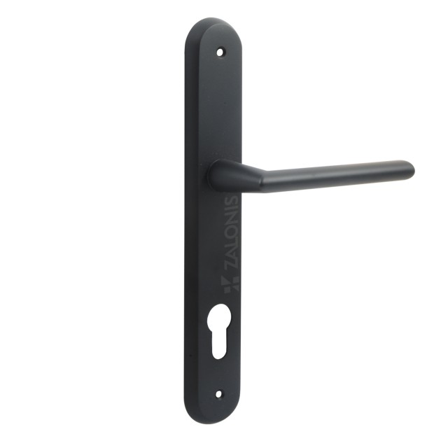 ENTRANCE HANDLE MIZAR PLATE ROUND / MATT BLACK / RIGHT
