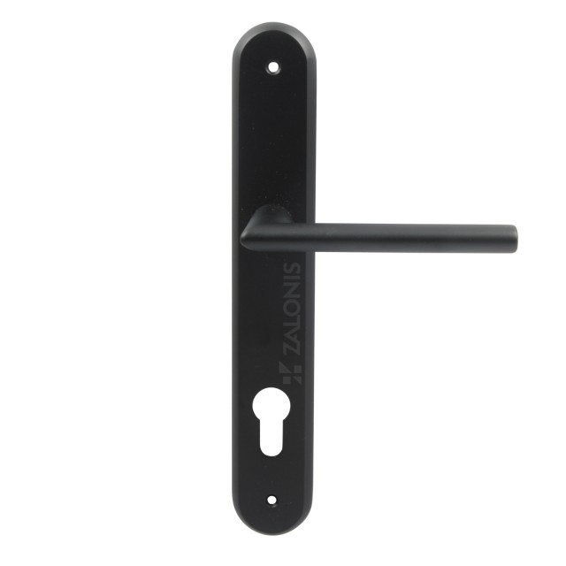 ENTRANCE HANDLE MIZAR PLATE ROUND / MATT BLACK / RIGHT