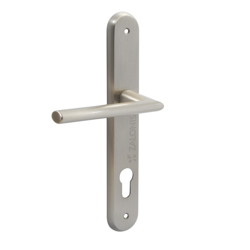 ENTRANCE HANDLE MIZAR PLATE ROUND / MATT NICKEL / LEFT ENTRANCE DOOR HANDLES
