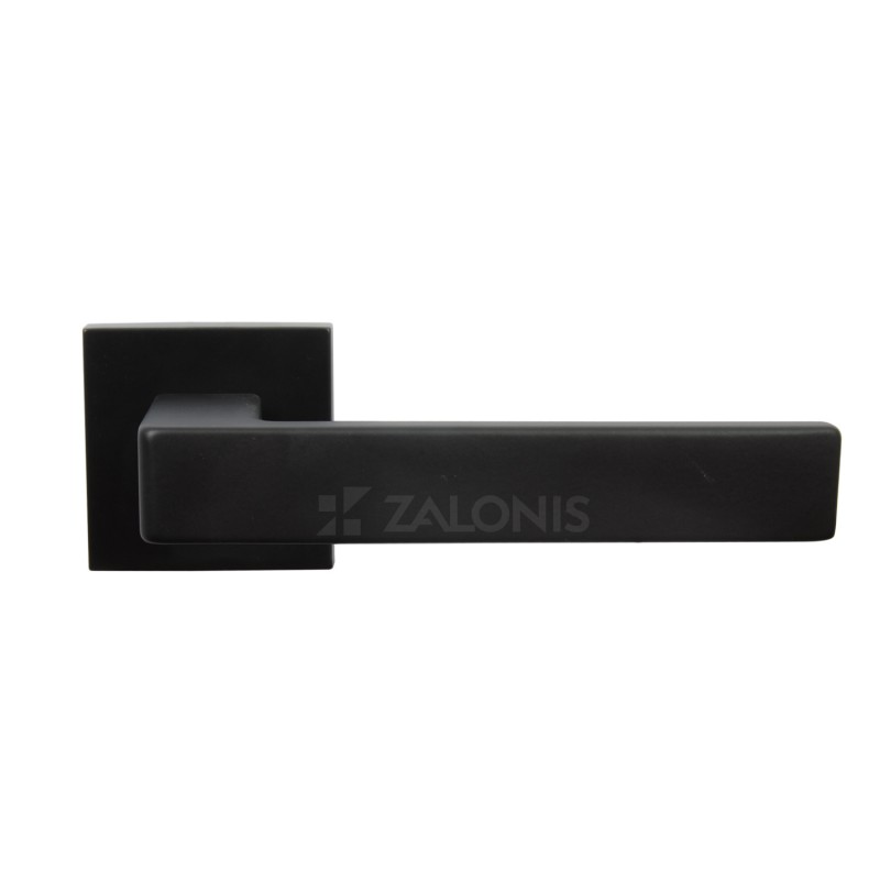 ELLE SQUARE ROSETTE / MATT BLACK DOOR HANDLES