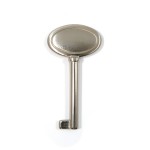OVAL WARDROBE CUPBOARD LOCK KEY / MAT NICKEL
