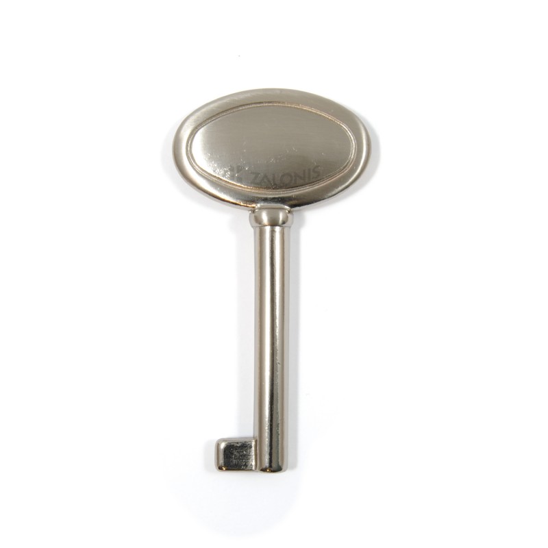 OVAL WARDROBE CUPBOARD LOCK KEY / MAT NICKEL