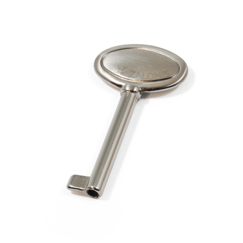 OVAL WARDROBE CUPBOARD LOCK KEY / MAT NICKEL