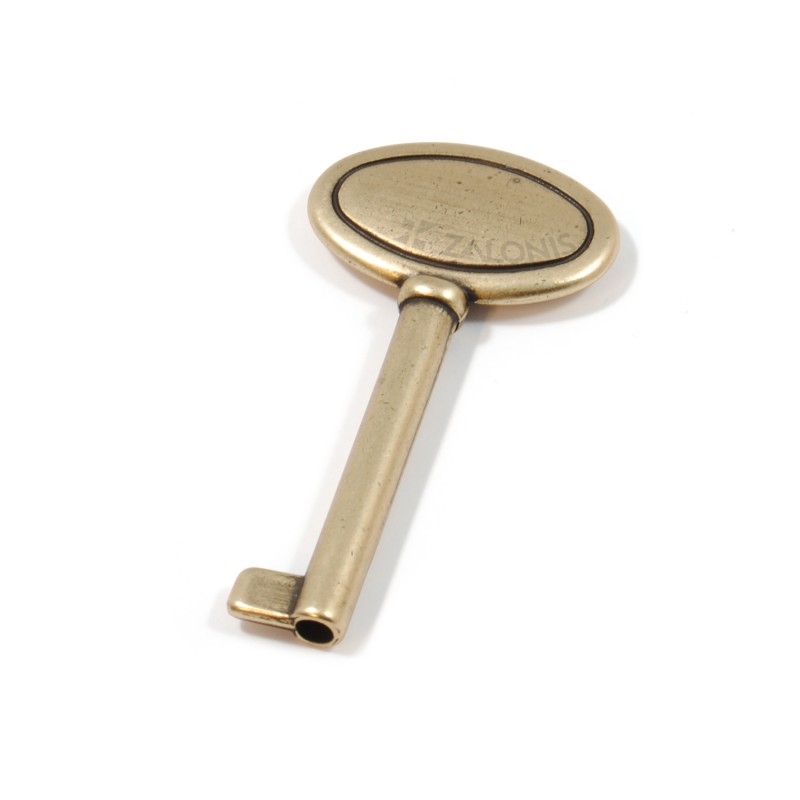 OVAL WARDROBE CUPBOARD LOCK KEY / ANTIQUE