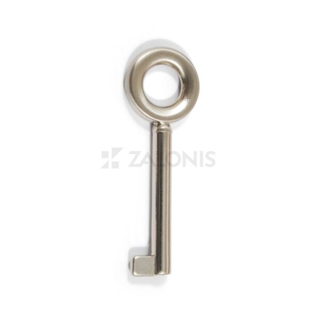ROUND WARDROBE CUPBOARD LOCK KEY / MAT NICKEL