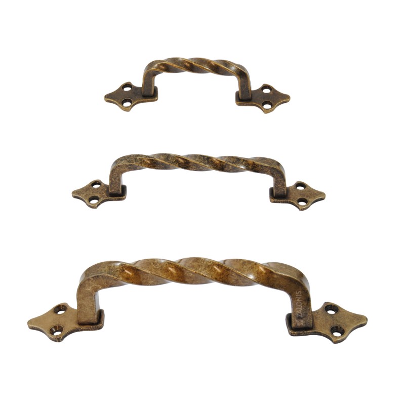 TWISTED PULL HANDLE WITH EXTERNAL SCREWS / ANTIQUE  CLASSIC-PORCELAIN COLLECTION