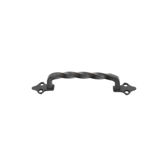 TWISTED PULL HANDLE WITH EXTERNAL SCREWS / MAT BLACK / 130