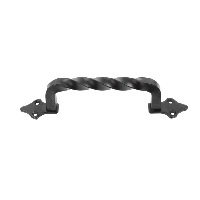 TWISTED PULL HANDLE WITH EXTERNAL SCREWS / MAT BLACK / 182
