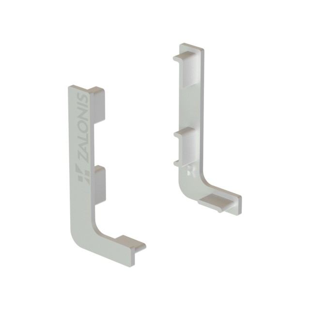 PAIR OF "L" GOLA END CAPS / MATT ALUMINIUM
